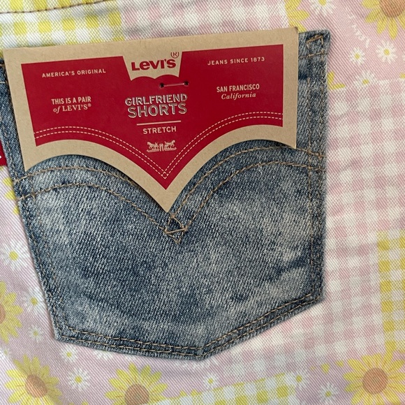 NWT Big Girls Gingham/Daisy Pattern Block Adjustable-Waistband Girlfriend Shorts - Picture 10 of 11